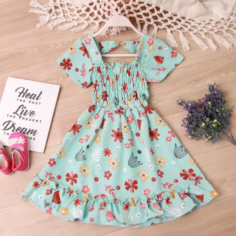 winsstore85 BAJU ANAK BAJU ANAK PEREMPUAN DRESS ANAK PEREMPUAN usia 5-7 thn