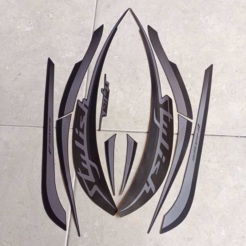 striping stiker les body scoopy stylish 2019 abu abu bahan original