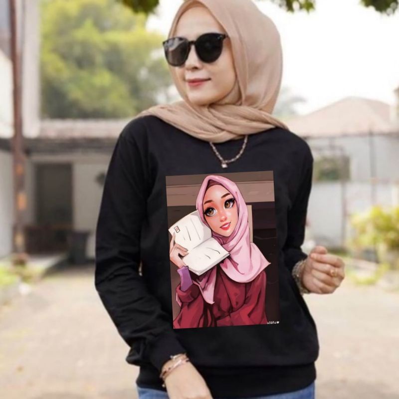 Baju Lengan Panjang Wanita -Edisi Muslimah Hijabers -Kekinian/ Kaos Distro Keren