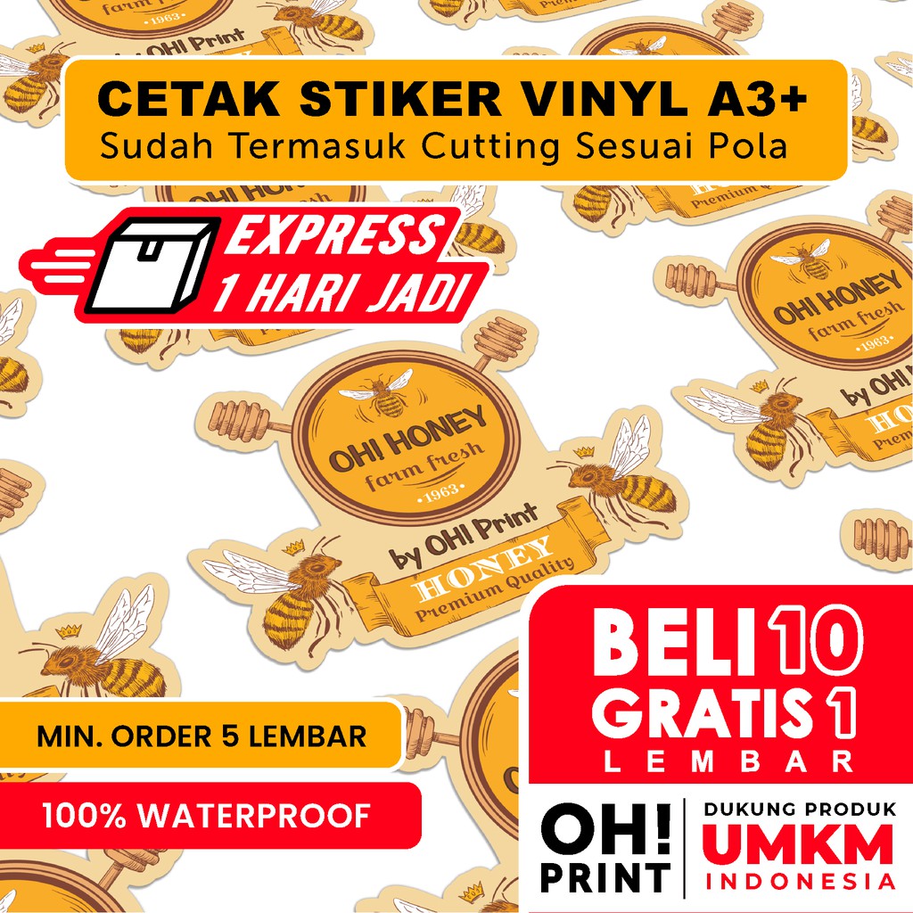 

Cetak Stiker Vinyl A3+ SEHARI JADI | Cetak Stiker Label Kemasan | Label Usaha Makanan