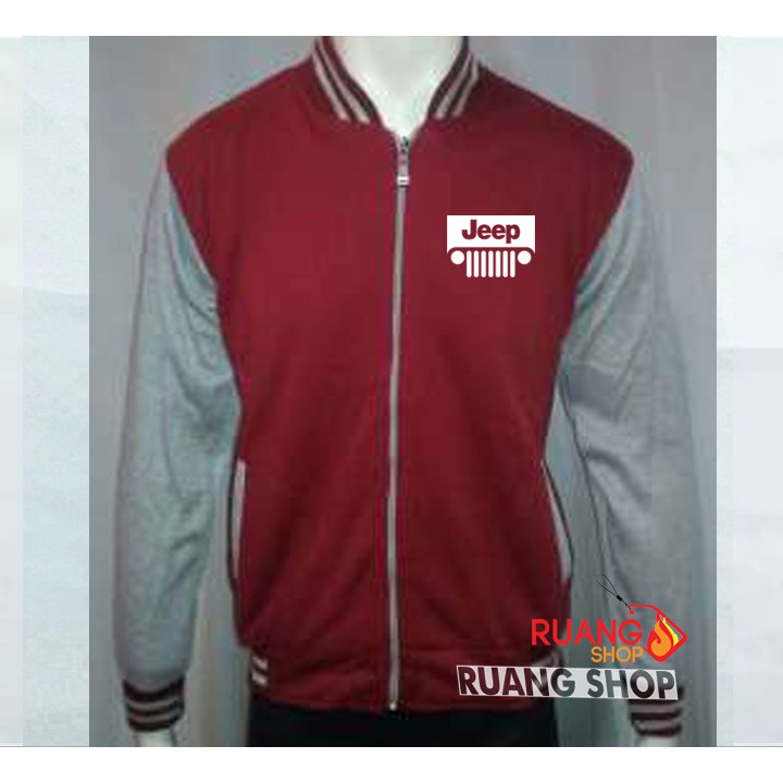 Jaket Baseball Varsity Jeep Logo Premium