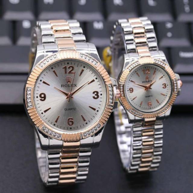 Jam Tangan Pria/Wanita/Couple Rolex Angka Stainless