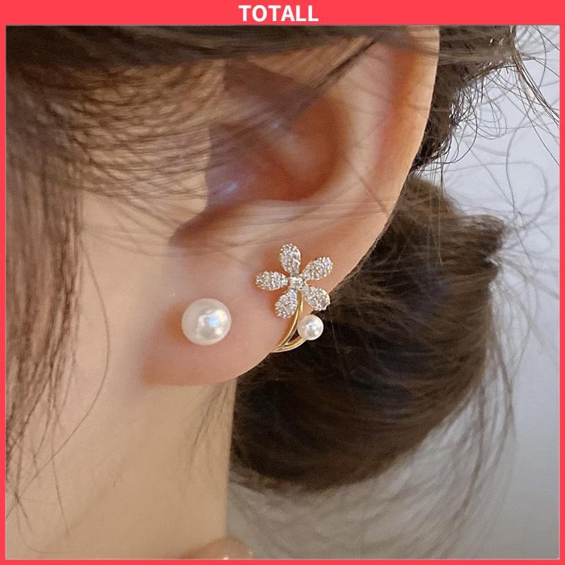 COD 925 Perak Jarum Ikan Korea Ekor Mutiara 2021 Baru Trendi Elegan Fashion Stud Earrings-Totall