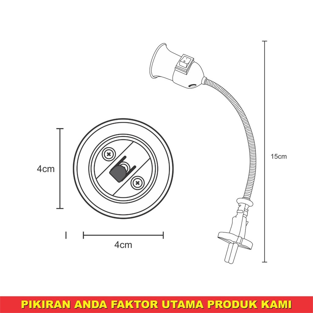 Fitting Over Flexible E27 Steker Fiting Lampu Panjang Pemanjang E 27 Fitting Colok Flexible