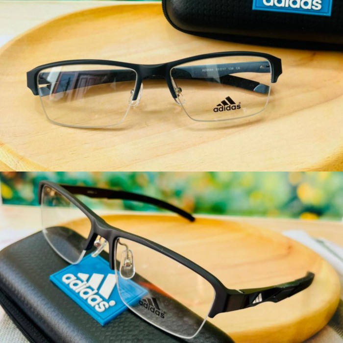 Produk Unggulan Frame Kacamata Pria Adidas 9584 Half Frame Ada Pegas Grade Original Bagus