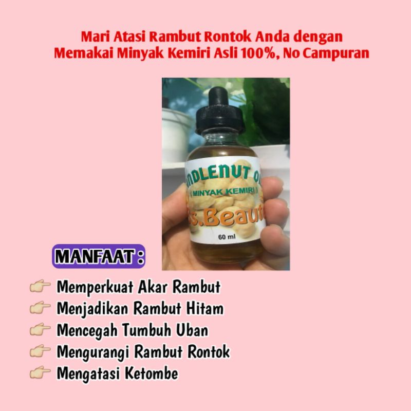 

Hair Oil (Minyak kemiri) asli 60Ml