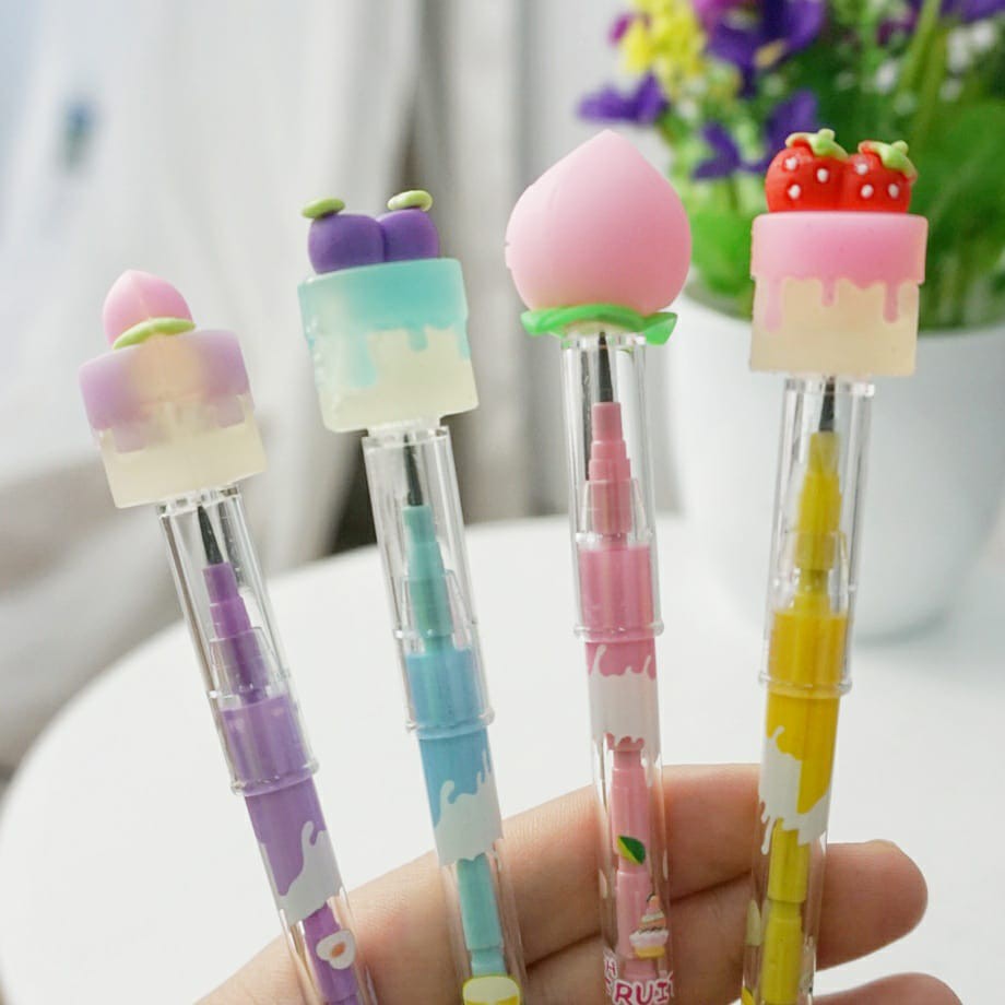 SELUSIN PENSIL KUE CAKE ISI 12 PCS PENSIL SUSUN BENSIA LANTU PENSIL PELURU DESSERT CUPCAKE PASTEL