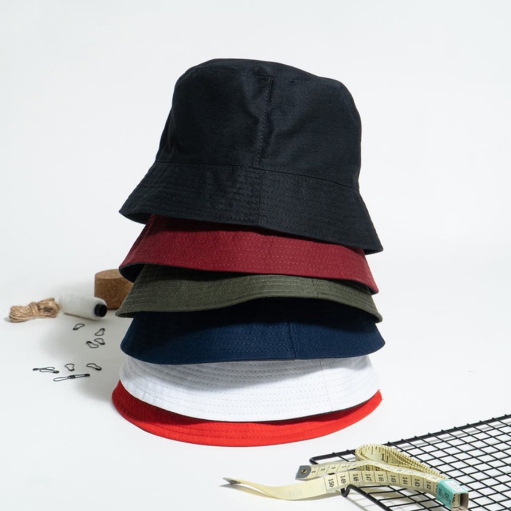 DISKON Topi Bucket Anak Polos Laki Laki / Perempuan Bolak Balik Premium Termurah HIDAYAH