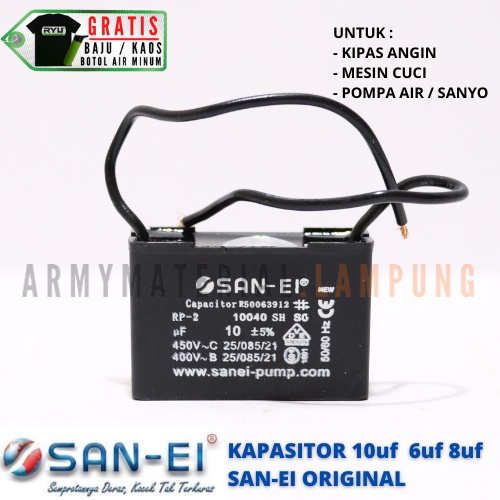 San-ei Kapasitor Kotak 10uf 8uf 6uf 450V El Capasitor San-ei Kapasitor Mesin Penggerak Kapasitor Mes