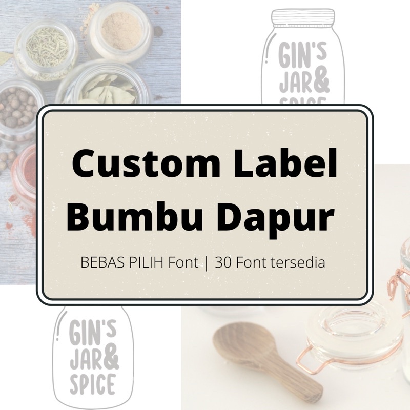 

Label Bumbu Dapur Custom Bisa pilih Font Sticker bumbu custom Stiker bumbu Stiker label
