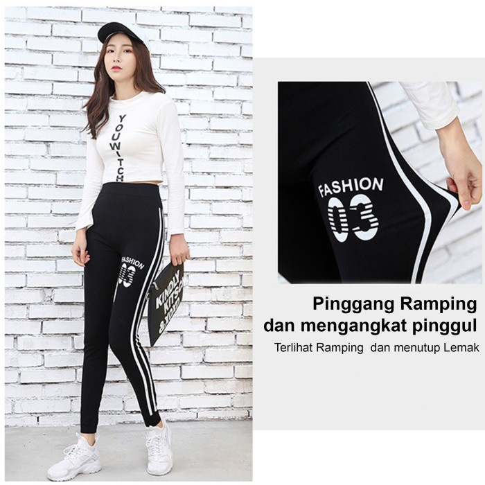 Celana Legging Wanita Panjang Korean Style Bahan Nylon Allsize