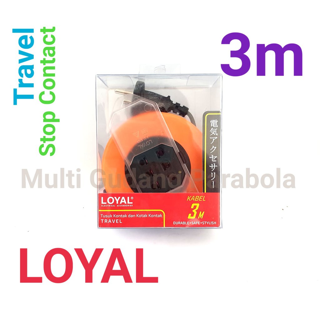 Travel kabel box Loyal  3 lubang 3 M SNI approved Stop kontak travel