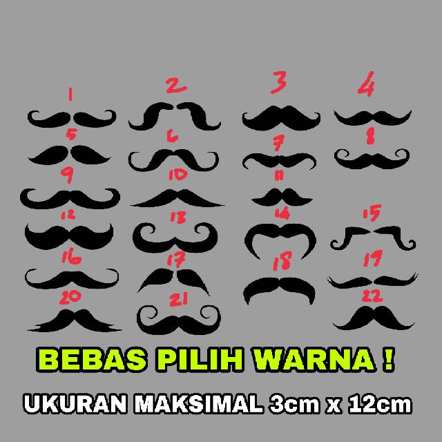 Sticker Kumis Visor Helm - Stiker Helm