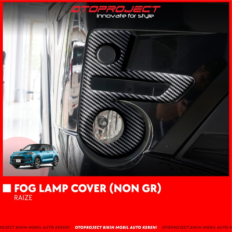 Ring Cover Fog Lamp Mobil Toyota Raize 2021 Non GR Carbon Chrome