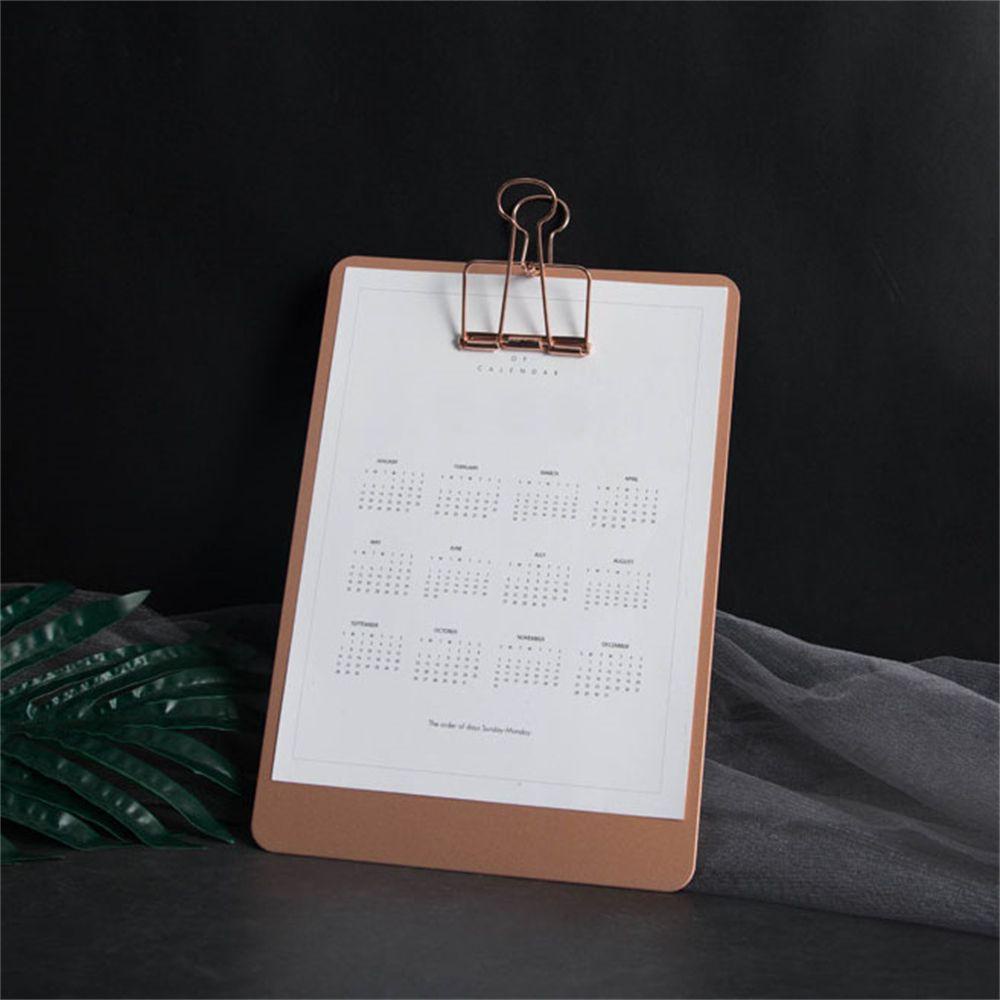 [Elegan] A5 Metal Clipboard Alat Tulis Supply Perlengkapan Sekolah File Organizer Alat Kantor Menu Tagihan Folder Dokumen Holder Tulisan Pad