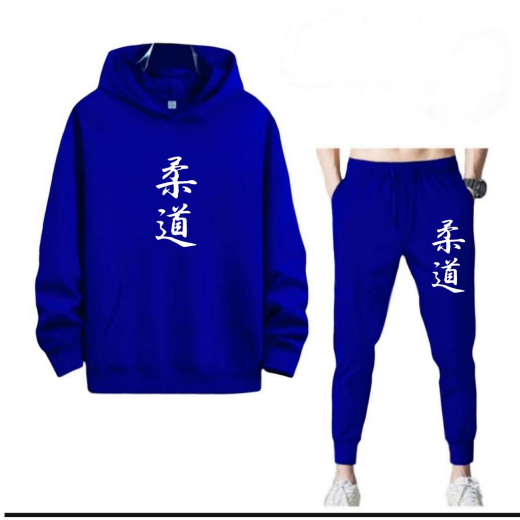 SETELAN PRIA HOODIE ROUDAO TULISAN CINA DAN CELANA JOGGER MURAH TERLARIS