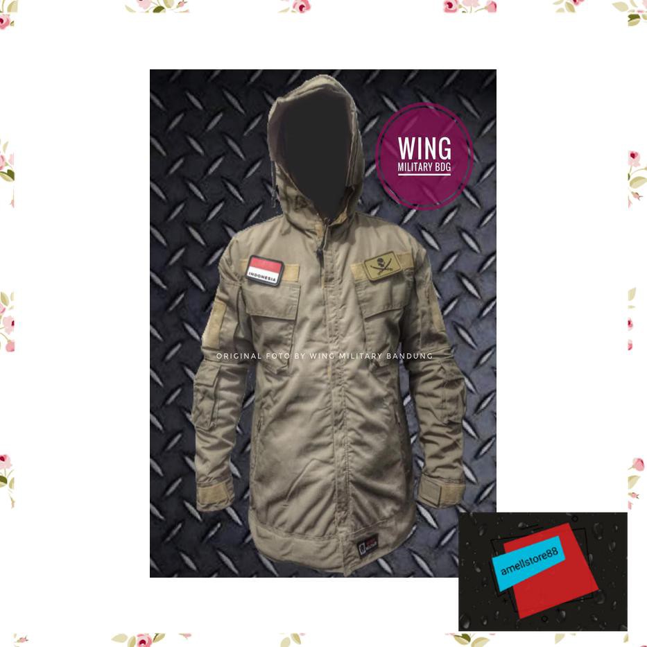 Jaket Pria parasut parka gunung tactical velcro army KK278