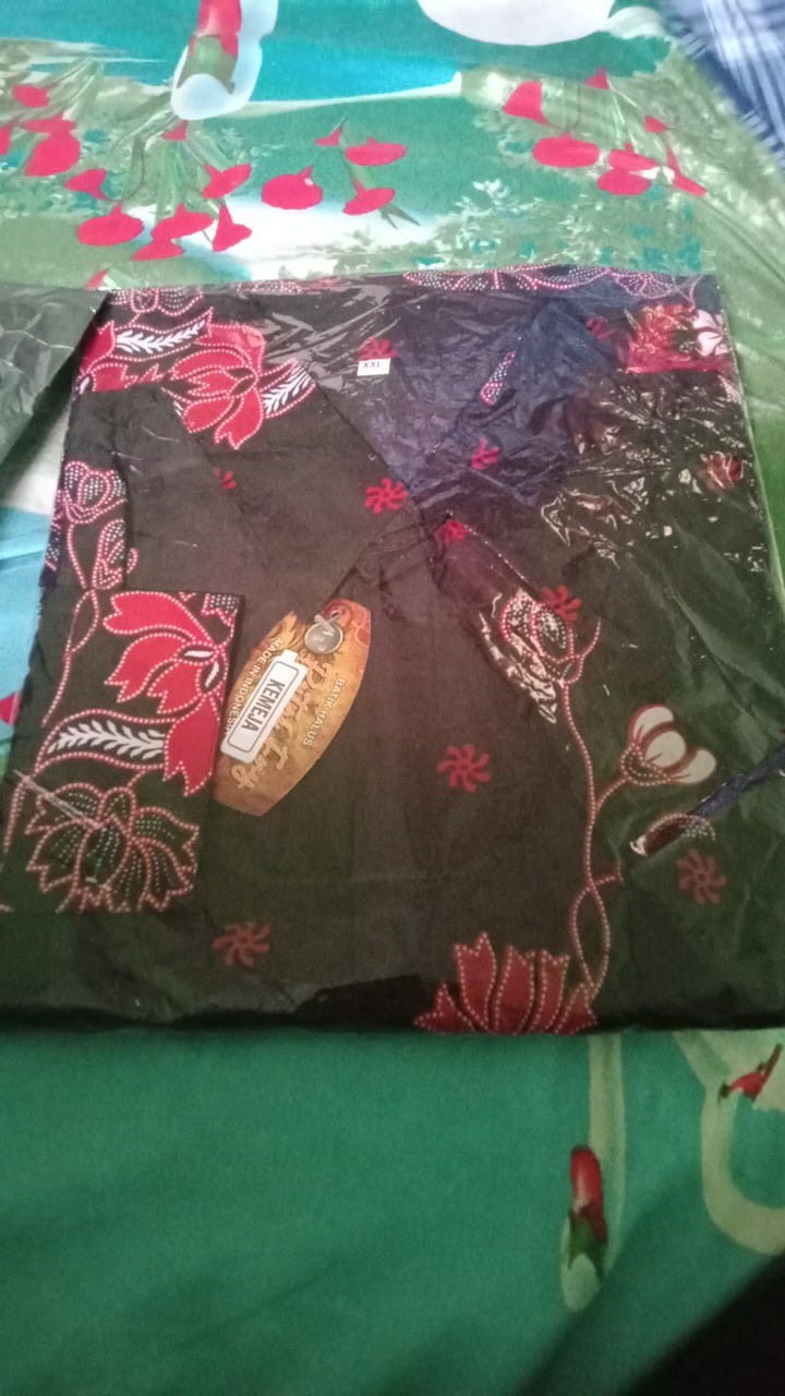 Batik Couple Keluarga Sania Ruffle Ori Ndoro Jowi Dnt Motif Sakura Merah