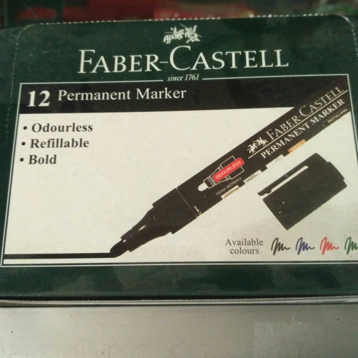 

Jual Faber-Castell 12 Permanen Marker 156699 Black/Spidol Tidak Bisa Hapus. Murah