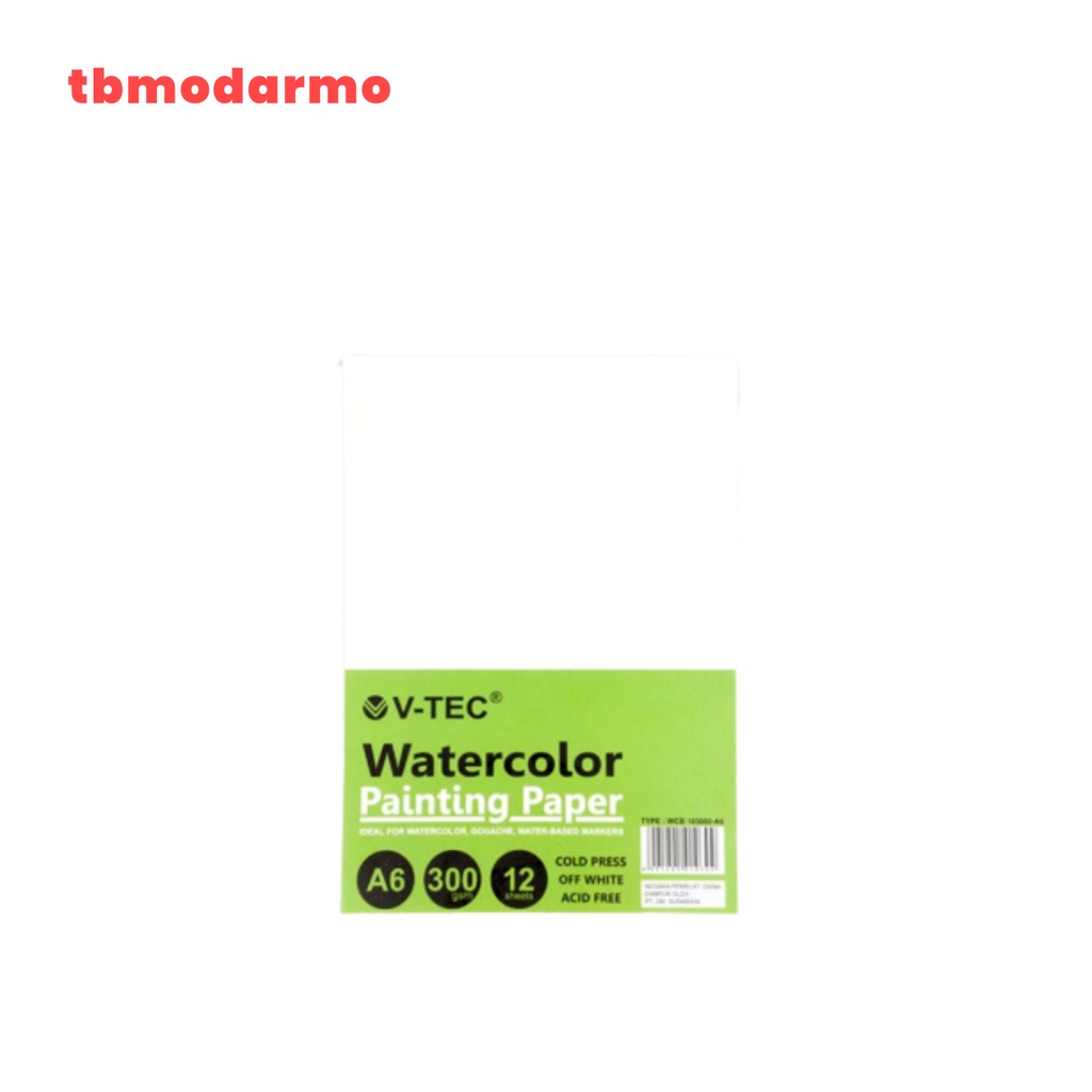 

TBMO Watercolor Painting Paper V-TEC A6 WPC 103000 10 Sheet 300gsm