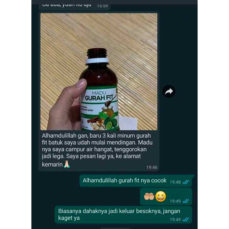 Madu GURAH FIT Asli Obat Herbal Batuk Sesak Nafas dan Sinusitis - Madu Gurahfit-7