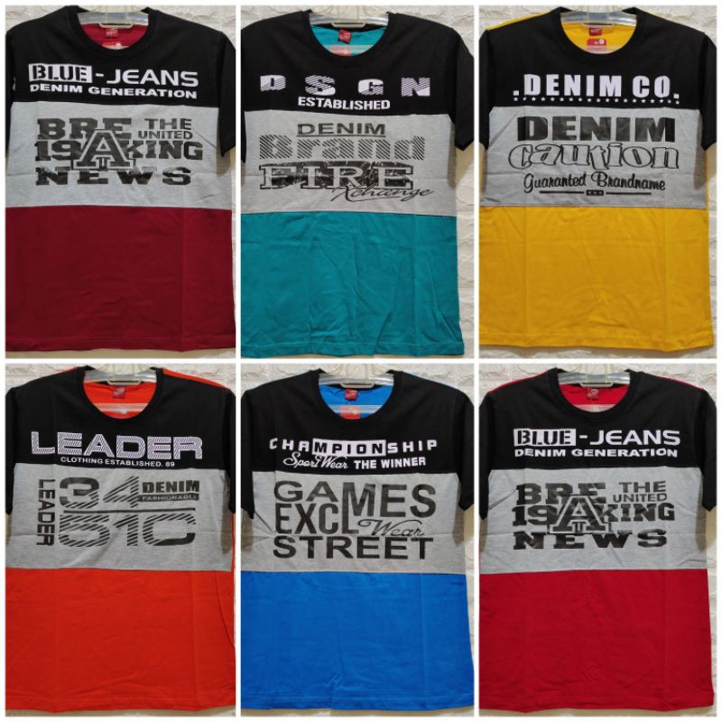 Kaos oblong kombinasi  lengan pendek HIGH CLASS M L