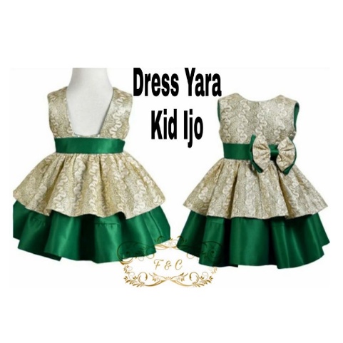 FE DRESS YARA BAJU PESTA NATAL ANAK PEREMPUAN TERBARU 2021 KEKINIAN ELEGAN SIMPLE MODIS MODERN