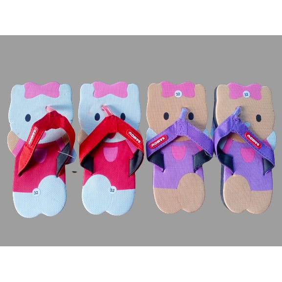 Sandal anak perempuan Hello Kitty/Happy cat UNGU dan MERAH