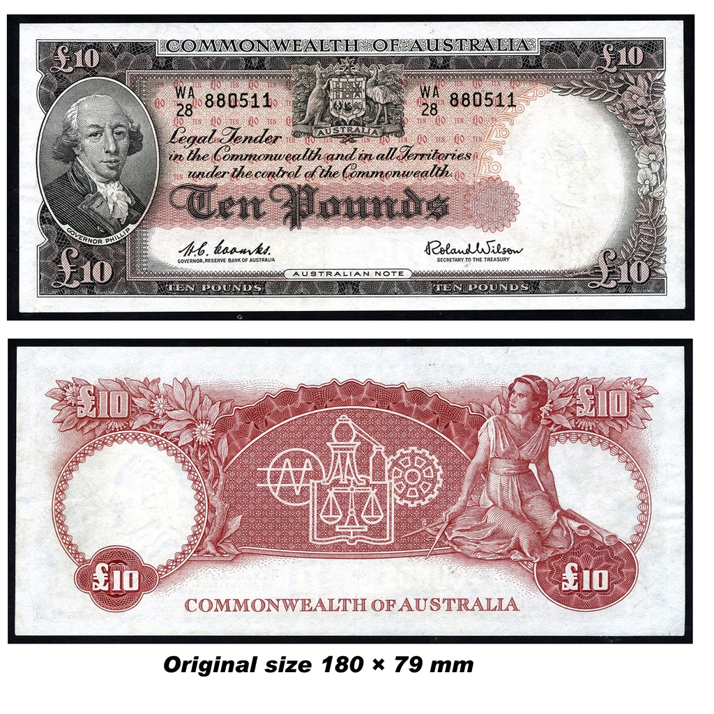 Uang Kuno Australien / Australia 10 Pounds (1960-65) Souvenir replika repro