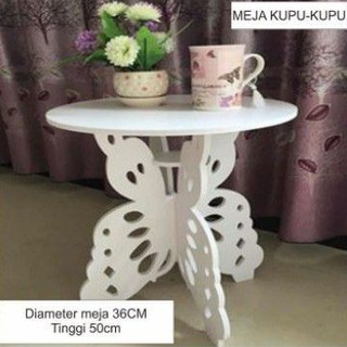 Meja sudut meja koran / meja putih minimalis / round coffe table / meja