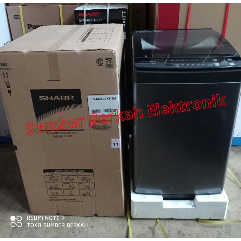 Mesin Cuci SHARP 1 Tabung INVERTER 180 watt low watt ES M 9500 XT - SA 9,5 kg promo bandung 9,5kg es