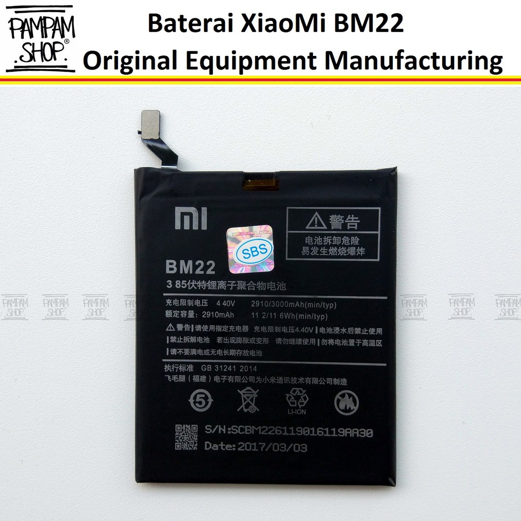 Baterai XiaoMi BM22 Mi5 Pro Prime Original OEM Battery Batrai Batre BM 22 Xiao Mi 5 HP