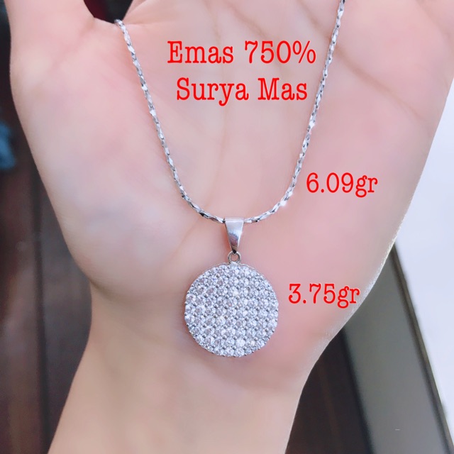 Kalung dan liontin emas 750%