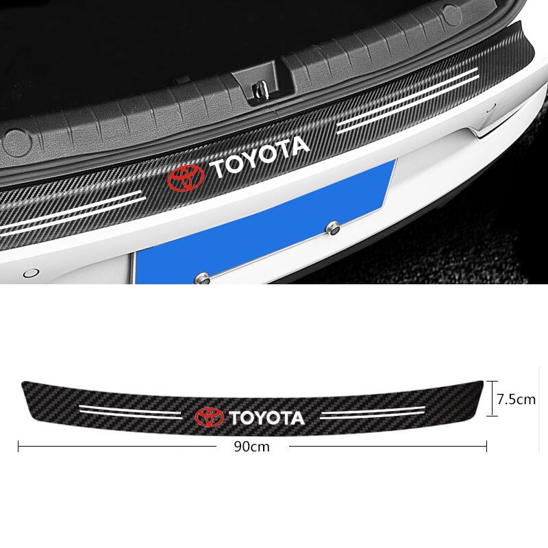 9pcs Stiker Strip Carbon Fiber Pelindung Pintu Mobil Toyota Etios Corolla Yaris Rav4 Supra Hilux Camry