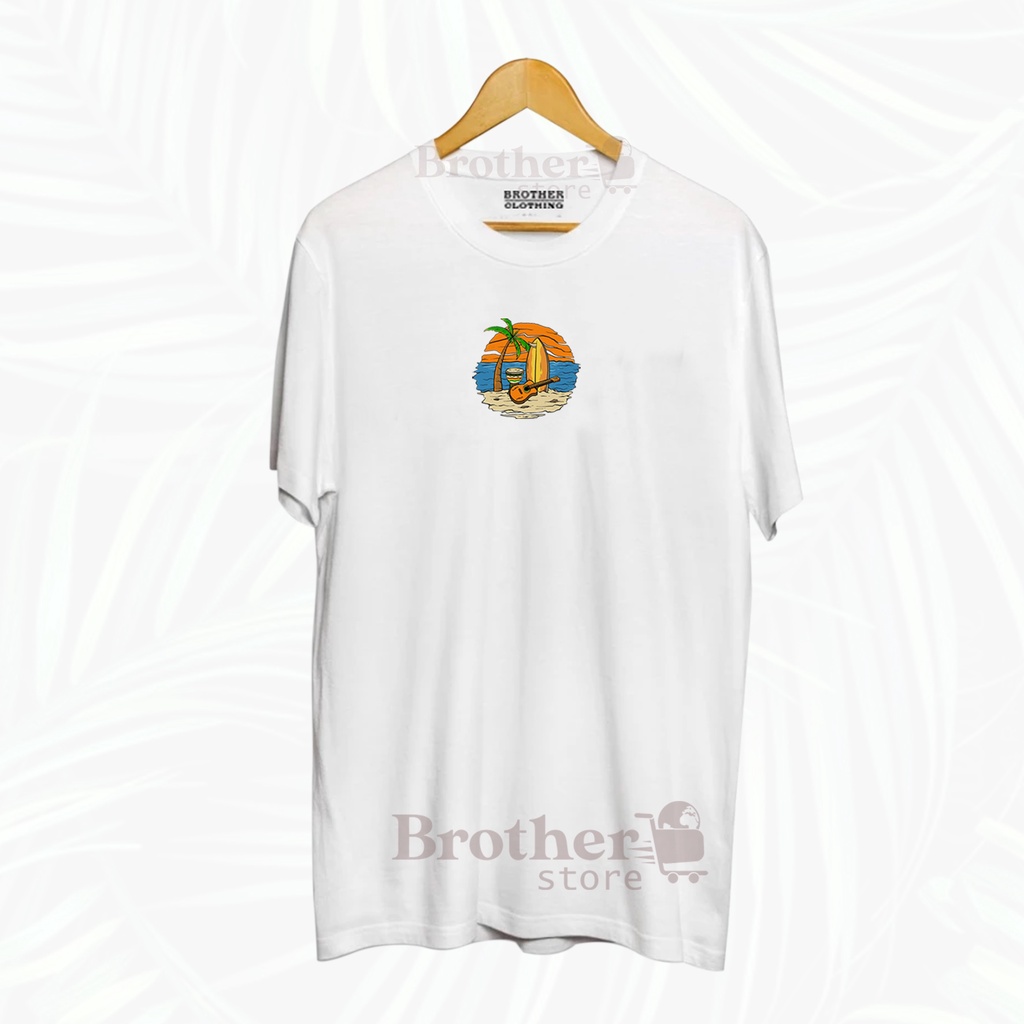 Brother store Kaos Distro Pria Articlel PANTAI BIRU KAOS TEXT print Premium