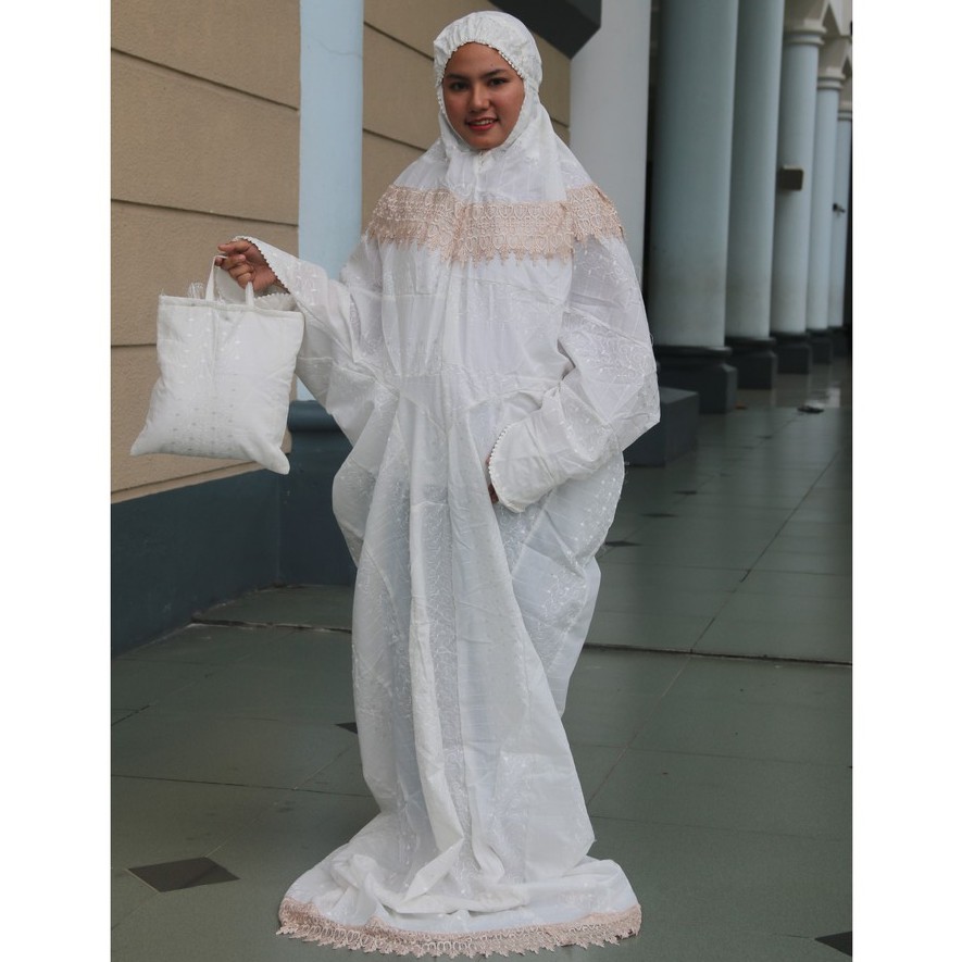 [COD] mukena dewasa terusan katun jepang bordir sambungan murah besar super jumbo xxxl 3xl