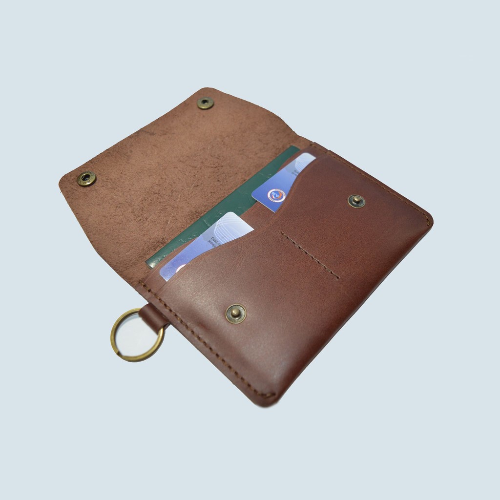 dompet passport - passport cover model gantung kulit sapi asli coklat