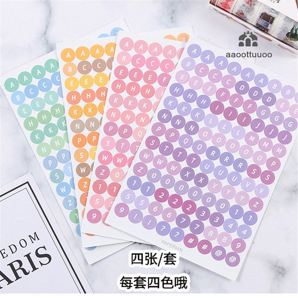 【TERSEDIA &amp; COD】4pcs Stiker Label Jadwal Harian Bentuk Bulat Untuk Dekorasi Scrapbook Diy