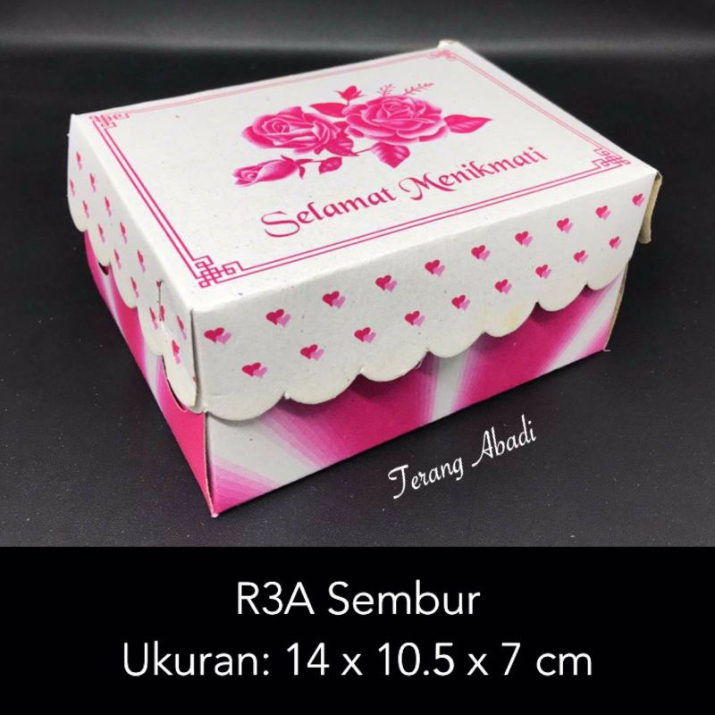 Dus Kue 14 X 10.5 X 7 cm R3A Sembur Cukup Aqua / Dus Snack Pink/ Dus Hajatan / Dus Roti / Dus Snack Ultah/ Kotak Jajan