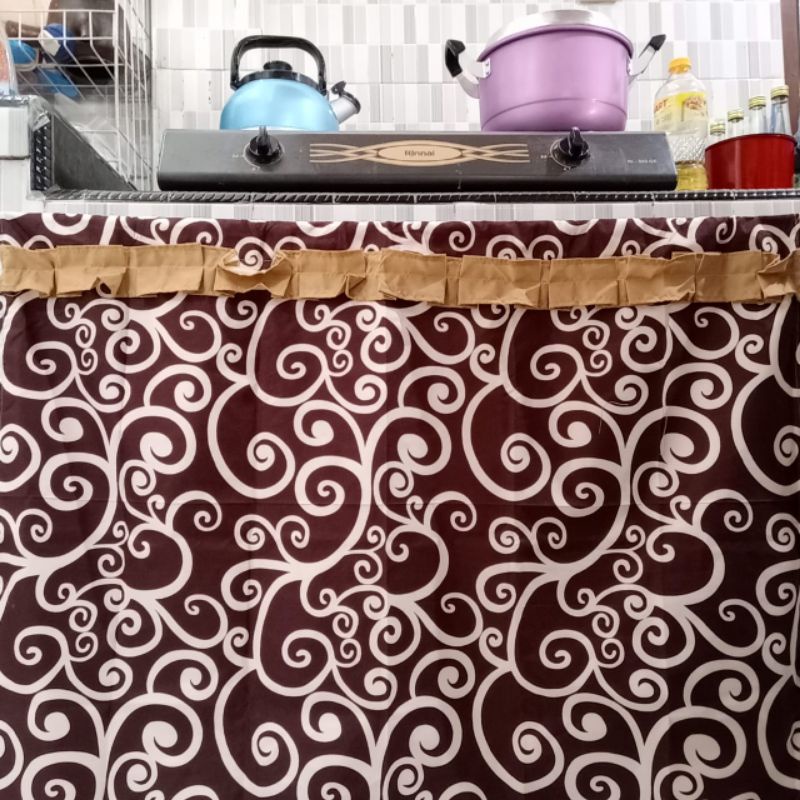 GORDEN HORDEN KORDEN KAIN PENUTUP KOLONG DAPUR UKURAN ± 100X70CM ANEKA MOTIF