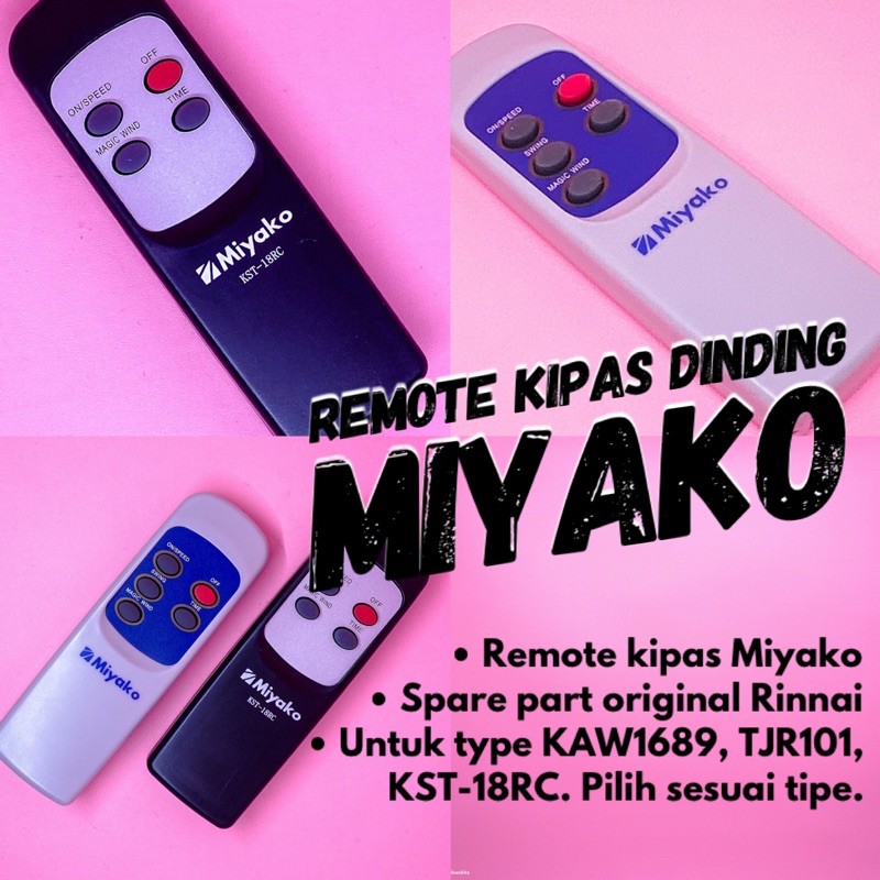 Remot kipas angin remote wall fan Miyako KAW 1689 remote kontrol kipas dinding TJR 101 KST-18RC