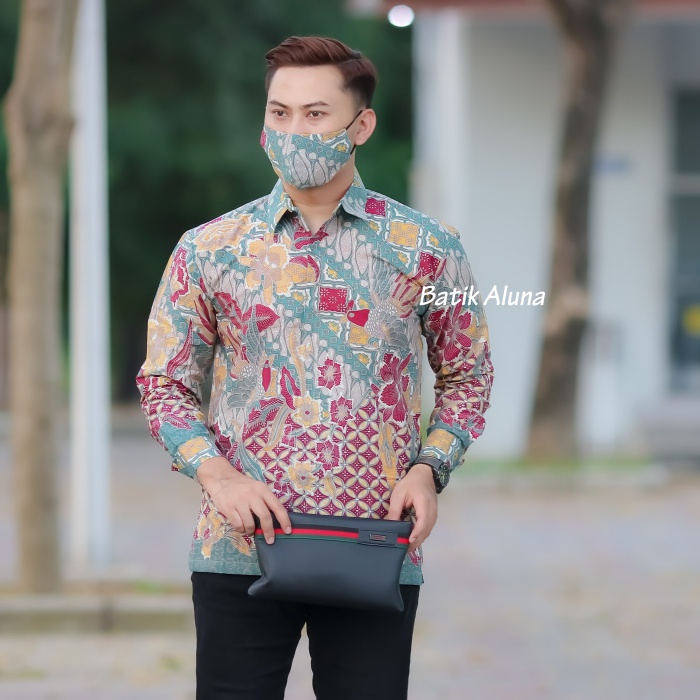 Baju Batik Pria Kemeja Batik Pria Lengan Panjang Produksi Batik Aluna PCW 120