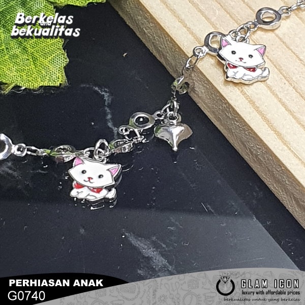 Gelang  Rantai Karakter Kucing Dasi pita  G0740