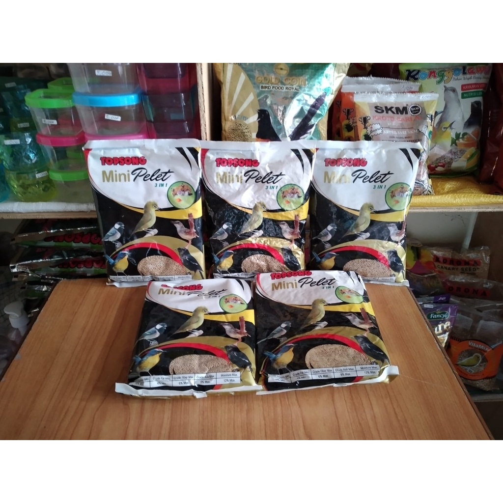 TOPSONG TOP SONG MINI PELET PAKAN BURUNG KECIL PLECI CIBLEK GLATIK TLEDEKAN GUNUNG DECU DLL