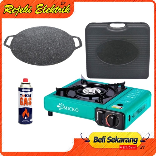 Paket Kompor Portable 2 in 1 + Multi Grill Pan + Gas Kaleng