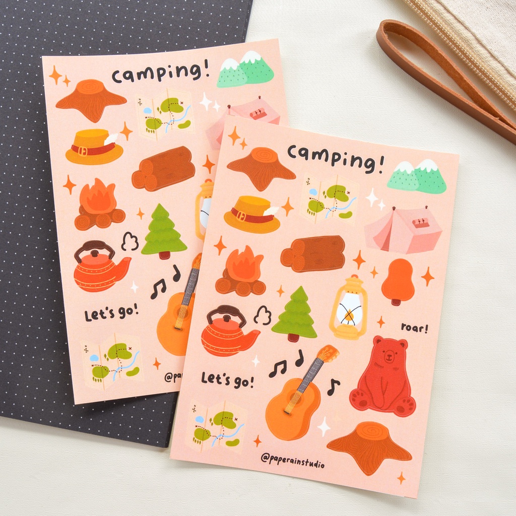 

camping sticker sheet