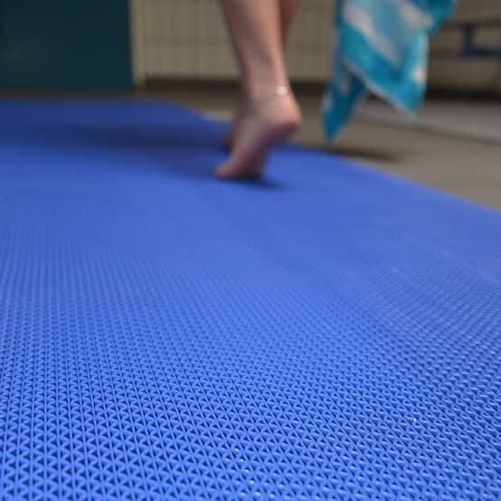 Karpet PVC Kamar Mandi 1m x 1.2m , S Mat, Keset PVC ANTI SLIP-BLUE