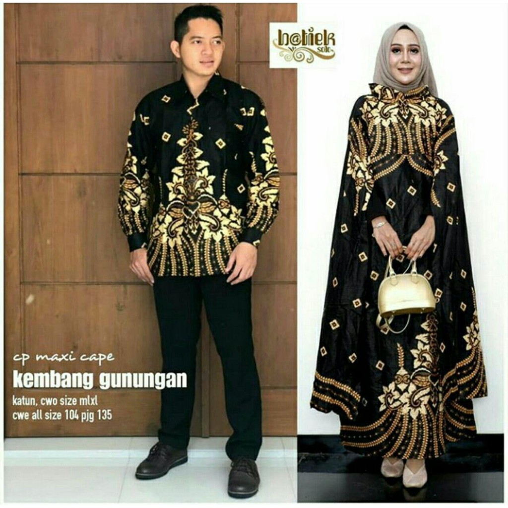 Sarimbit Gamis Batik Modern Couple Baju Wanita Muslim Pasangan Pesta Pernikahan Terbaru Murah Shopee Indonesia