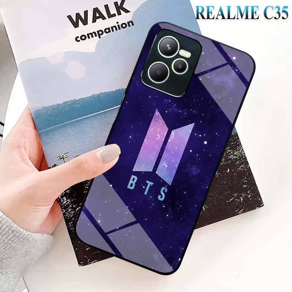 Case Kilau Realme | C35 | Narzo 50A Prime | Casing Hp Glossy | Motif Logo KPOP