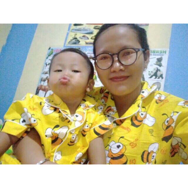 Piyama BEE bisa couple pasangan mom kids and family